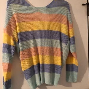 Long sleeve sweater with back cut out